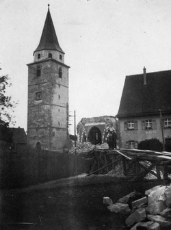 Abbruch des Kirchenschiffs im Juli 1927