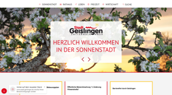 Startseite von der Homepage